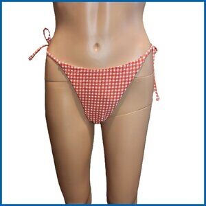 BP Gingham Seersucker Bikini Bottoms NWT Red Med